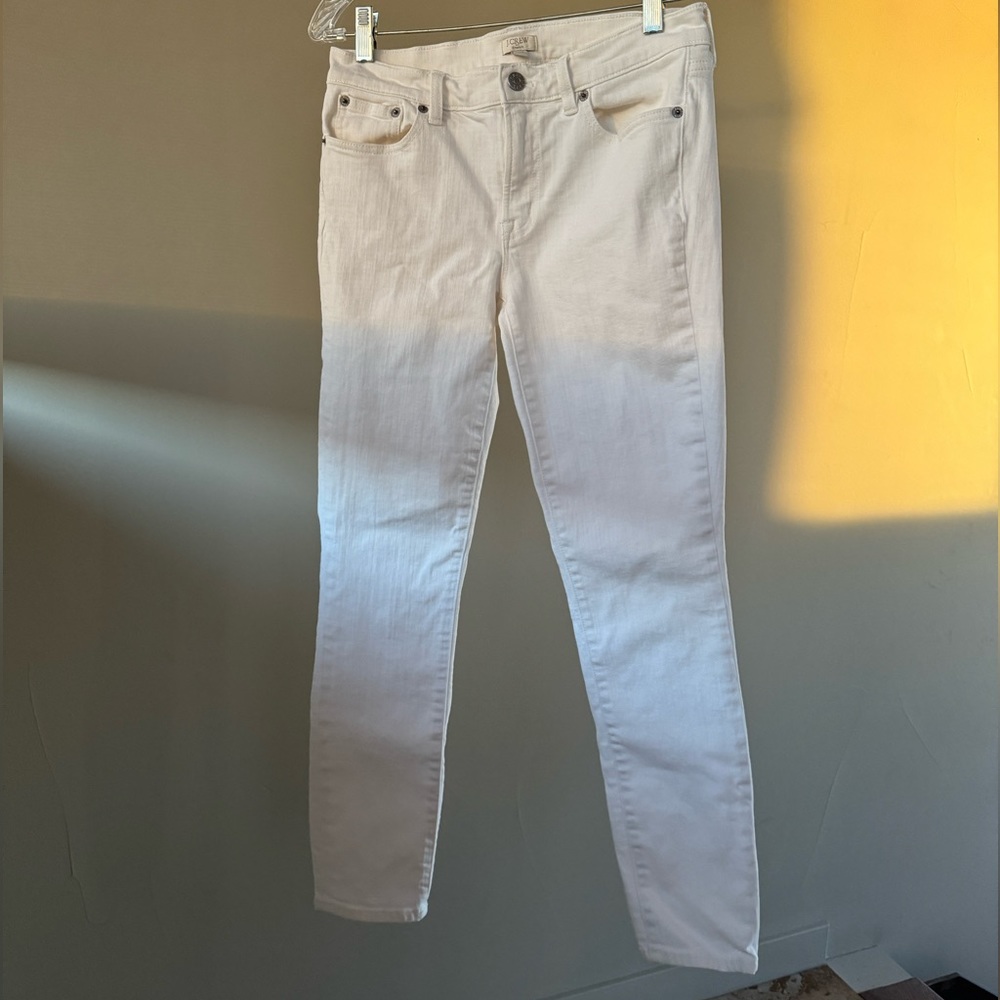 J Crew Factory White Denim Skinny Stretch Jeans Size 27/28